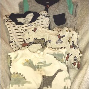 Lot of 4 footed onsies